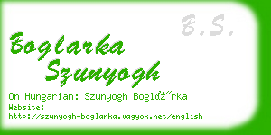 boglarka szunyogh business card